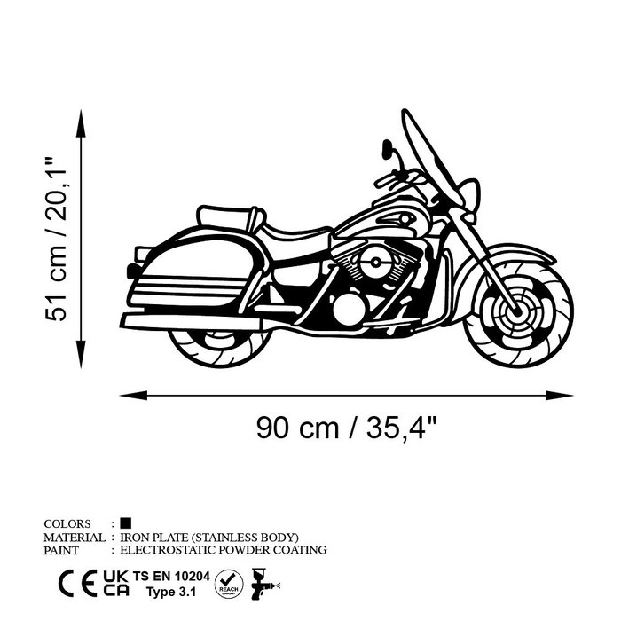 Wallity Escultura de pared Motorcycle en negro Wallity Escultura de pared Motorcycle en negro